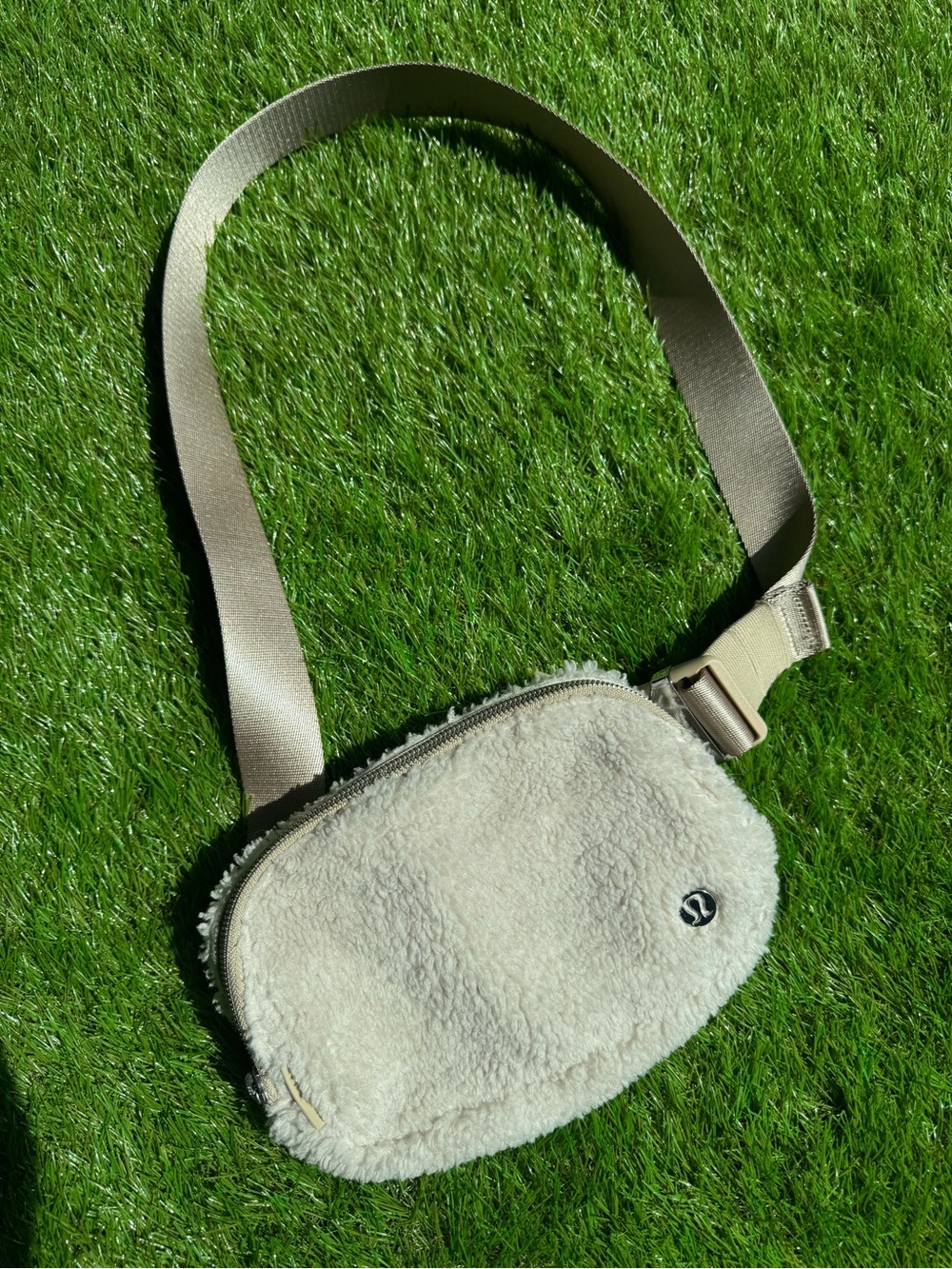 lululemon athletica Cream Sherpa Crossbody Belt Bag